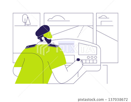 VR pilot training isolated cartoon vector illustrations. 137038672