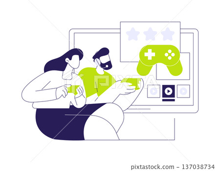 Console gaming isolated cartoon vector illustrations. Console gaming isolated cartoon vector illustrations. 137038734
