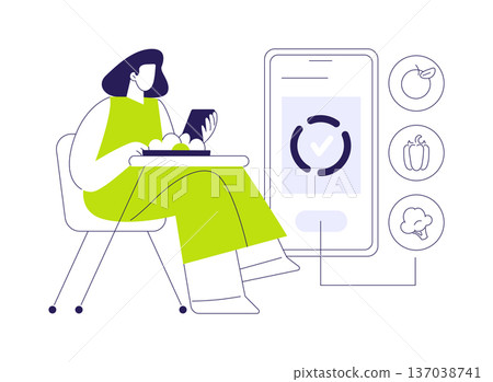 Diet app isolated cartoon vector illustrations. 137038741