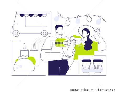 Enjoying the meal isolated cartoon vector illustrations. Enjoying the meal isolated cartoon vector illustrations. 137038758