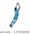 Goalkeeper catching high ball vector illustration 137038998