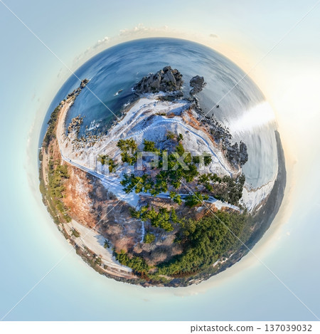 Aerial photography of Nakasuka and Tanesashi coasts in Aomori Prefecture, 360-degree shots taken with a drone in winter Aerial photography of Nakasuka and Tanesashi coasts in Aomori Prefecture, 360-degree shots taken with a drone in winter 137039032