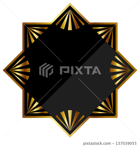 Luxurious Art Deco frame in black and gold Luxurious Art Deco frame in black and gold 137039055