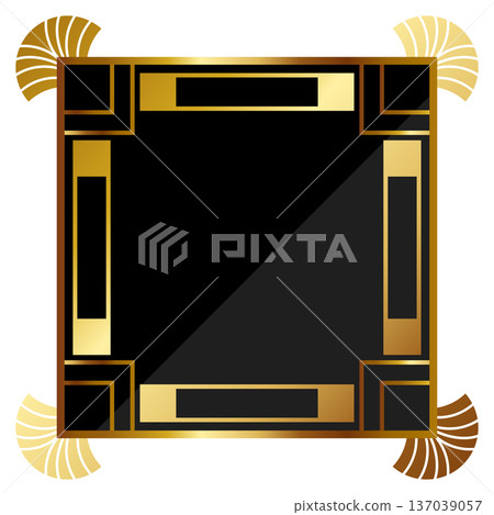 Luxurious Art Deco frame in black and gold Luxurious Art Deco frame in black and gold 137039057