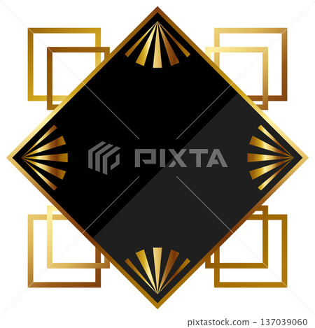 Luxurious Art Deco frame in black and gold 137039060