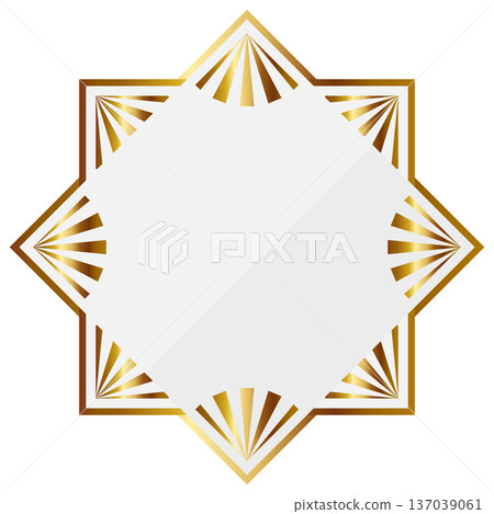 Luxurious Art Deco frame in white and gold Luxurious Art Deco frame in white and gold 137039061
