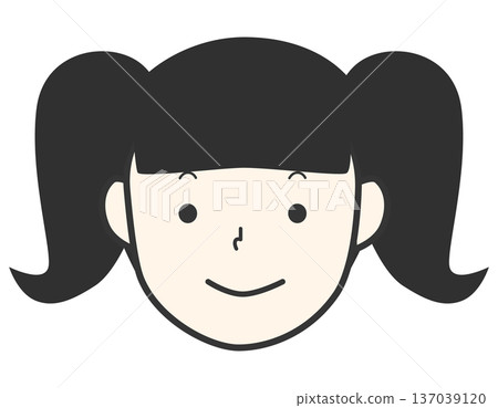 Cute girl with twin tails, bangs Cute girl with twin tails, bangs 137039120