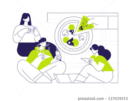 Italian pizza isolated cartoon vector illustrations. Italian pizza isolated cartoon vector illustrations. 137039353
