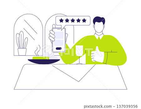 Rating a restaurant isolated cartoon vector illustrations. Rating a restaurant isolated cartoon vector illustrations. 137039356