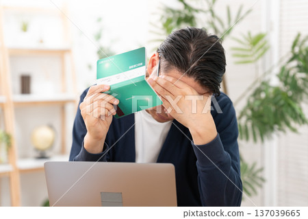 Worried man about money Worried man about money 137039665