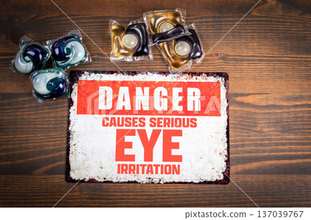 DANGER CAUSES SERIOUS EYE IRRITATION Laundry Detergent Capsules Safety Warning DANGER CAUSES SERIOUS EYE IRRITATION Laundry Detergent Capsules Safety Warning 137039767