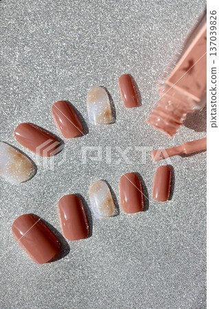 米粉色美甲貼片 - 自製美甲 137039826