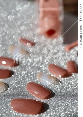 米粉色美甲貼片 - 自製美甲 137039827