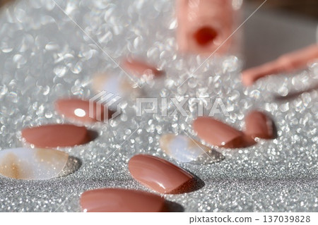米粉色美甲貼片 - 自製美甲 米粉色美甲貼片 - 自製美甲 137039828