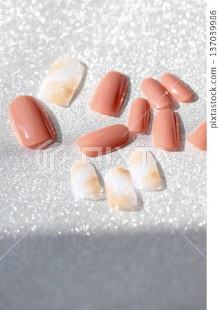 米粉色美甲貼片 - 自製美甲 137039986