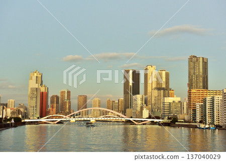 View of Tsukiji Bridge over the Sumida River 137040029