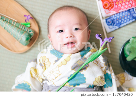 A boy celebrating the end of the season A boy celebrating the end of the season 137040420