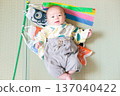 First Children's Day - Carp streamers and babies - Boys celebrating Boys' Day 137040422