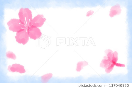 水彩風格櫻花背景素材 01 水彩風格櫻花背景素材 01 137040550