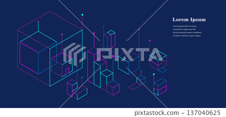 Geometric Abstract Architecture Technology Light Background Set 137040625