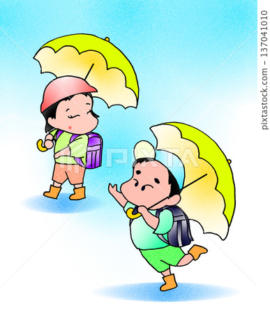 冒雨興高采烈地去上學 冒雨興高采烈地去上學 137041010