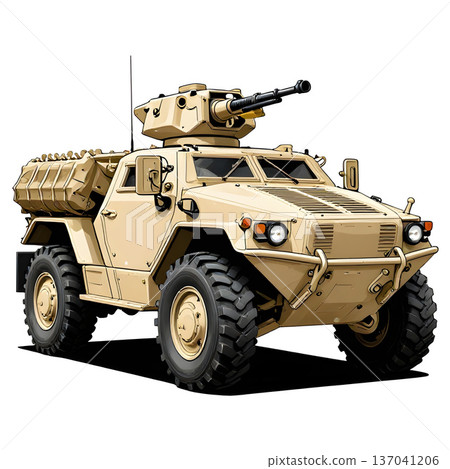 Army protected, armored off-road vehicle. 137041206