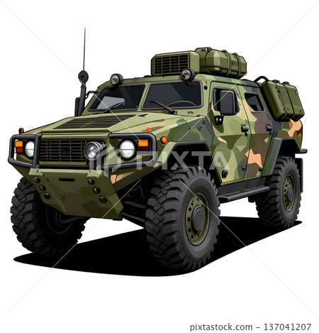 Army protected, armored off-road vehicle. Army protected, armored off-road vehicle. 137041207