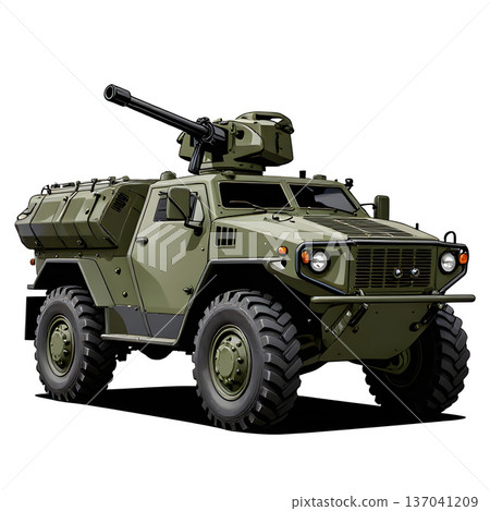 Army protected, armored off-road vehicle. 137041209