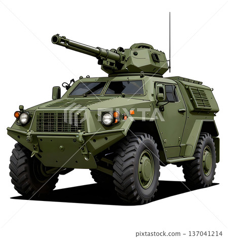 Army protected, armored off-road vehicle. 137041214