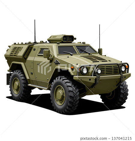 Army protected, armored off-road vehicle. 137041215