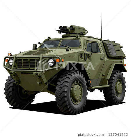 Army protected, armored off-road vehicle. 137041222