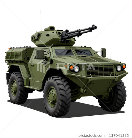 Army protected, armored off-road vehicle. 137041225