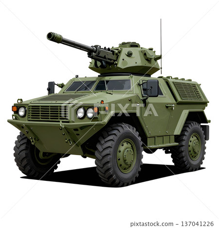 Army protected, armored off-road vehicle. 137041226