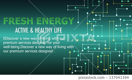 Eco-energy and health tech cyber technology background Eco-energy and health tech cyber technology background 137041394