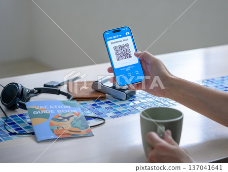 Check your boarding pass on your smartphone 137041641