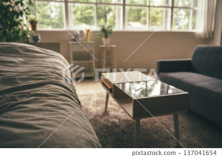 從床上看到的室內景象 從床上看到的室內景象 137041654
