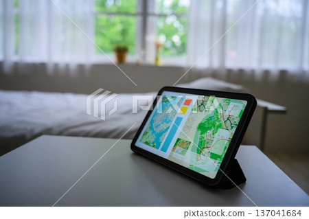 Tablet map information display Tablet map information display 137041684