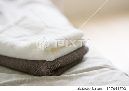 Stacks of clean towels Stacks of clean towels 137041700