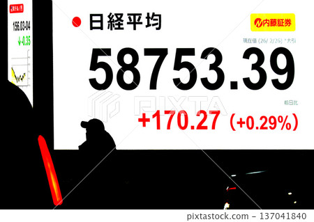 Tokyo Cityscape in Japan hits record high of 58,753 yen 39 yen stock price/closing price. Temporarily reached the 59,000 yen range for the first time on February 26th Tokyo Cityscape in Japan hits record high of 58,753 yen 39 yen stock price/closing price. Temporarily reached the 59,000 yen range for the first time on February 26th 137041840