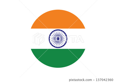Indian Tricolor Circle Graphic With Ashoka Chakra Emblem Representing National Pride And Unity Indian Tricolor Circle Graphic With Ashoka Chakra Emblem Representing National Pride And Unity 137042360