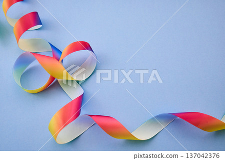 Autism awareness concept with colorful rainbow ribbon 137042376