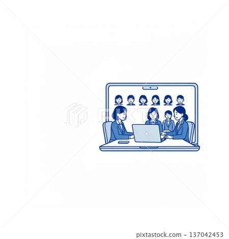 商務人士正在開遠距會議 137042453