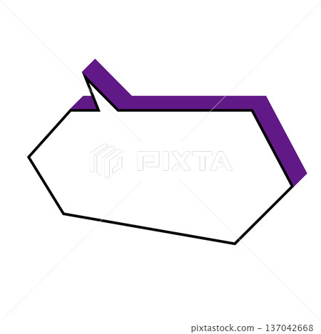 Horizontal hexagonal speech bubble clean illustration Horizontal hexagonal speech bubble clean illustration 137042668