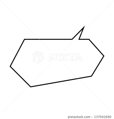Horizontal hexagonal speech bubble clean illustration Horizontal hexagonal speech bubble clean illustration 137042680