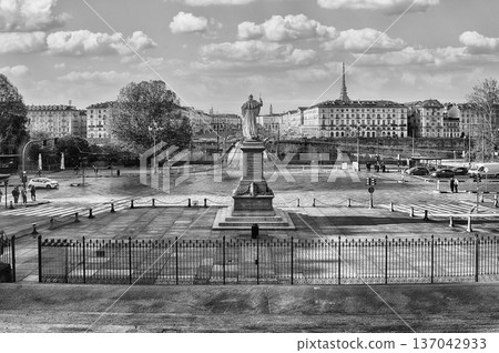 Vittorio Veneto square from Gran Madre di Dio church, Turin 137042933