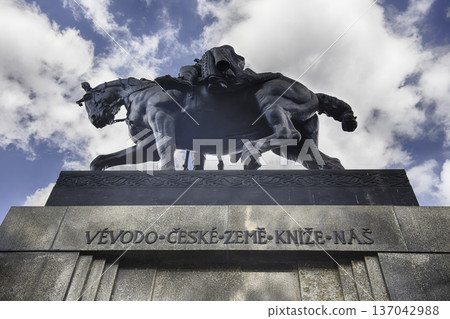 Equestrian statue of Saint Wenceslas in Prague, Czech Republic Equestrian statue of Saint Wenceslas in Prague, Czech Republic 137042988