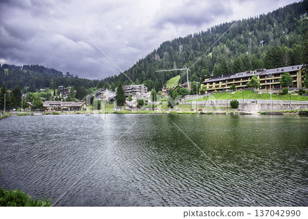 Madonna di Campiglio city lake, Trentino Alto Adige, Italy 137042990