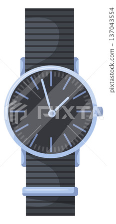 Classic black watch. Elegant wrist clock icon Classic black watch. Elegant wrist clock icon 137043554