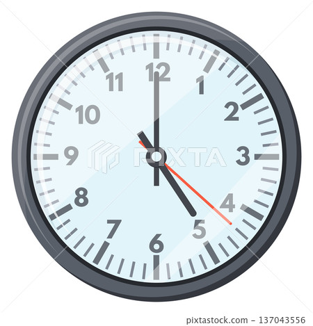 Round face wall clock. Office or home time device Round face wall clock. Office or home time device 137043556