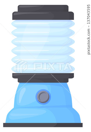 Tourist light equipment. Camping lantern cartoon icon 137043595